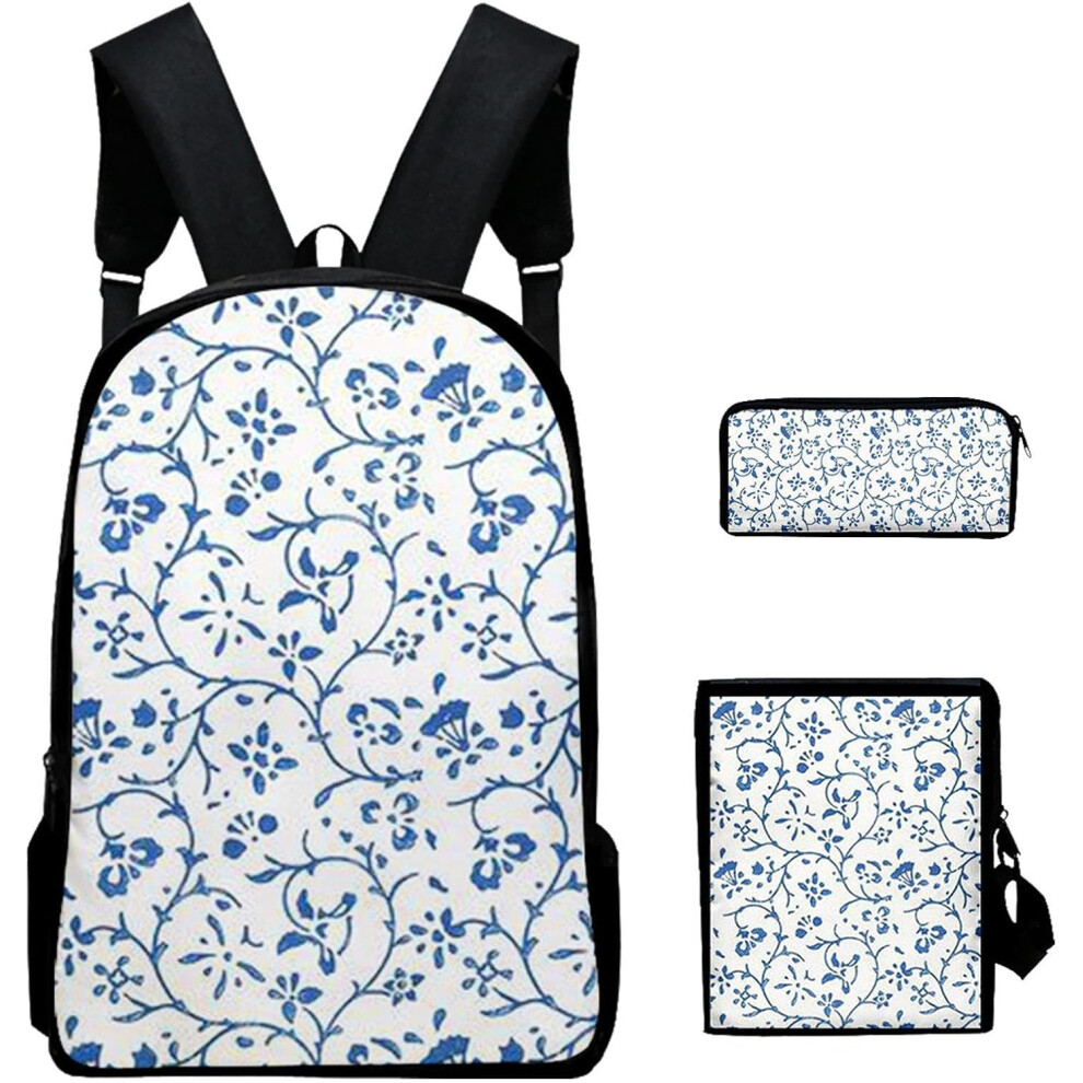 (Style 2) School Backpack with Lunch Bag,Printed Patterns School Backpack Set Girl School Backpack | Adjustable School Pencil Case School Bag with Lun