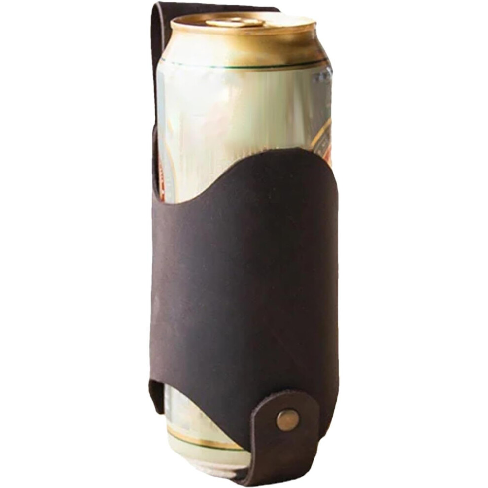 Belt Bottle Holder, Belt Drink Holder, Pu Leather Beer Bottle, Waterproof Drink Waist Bag, Easy Beer, for Outdoor Climbing Camping Hiking