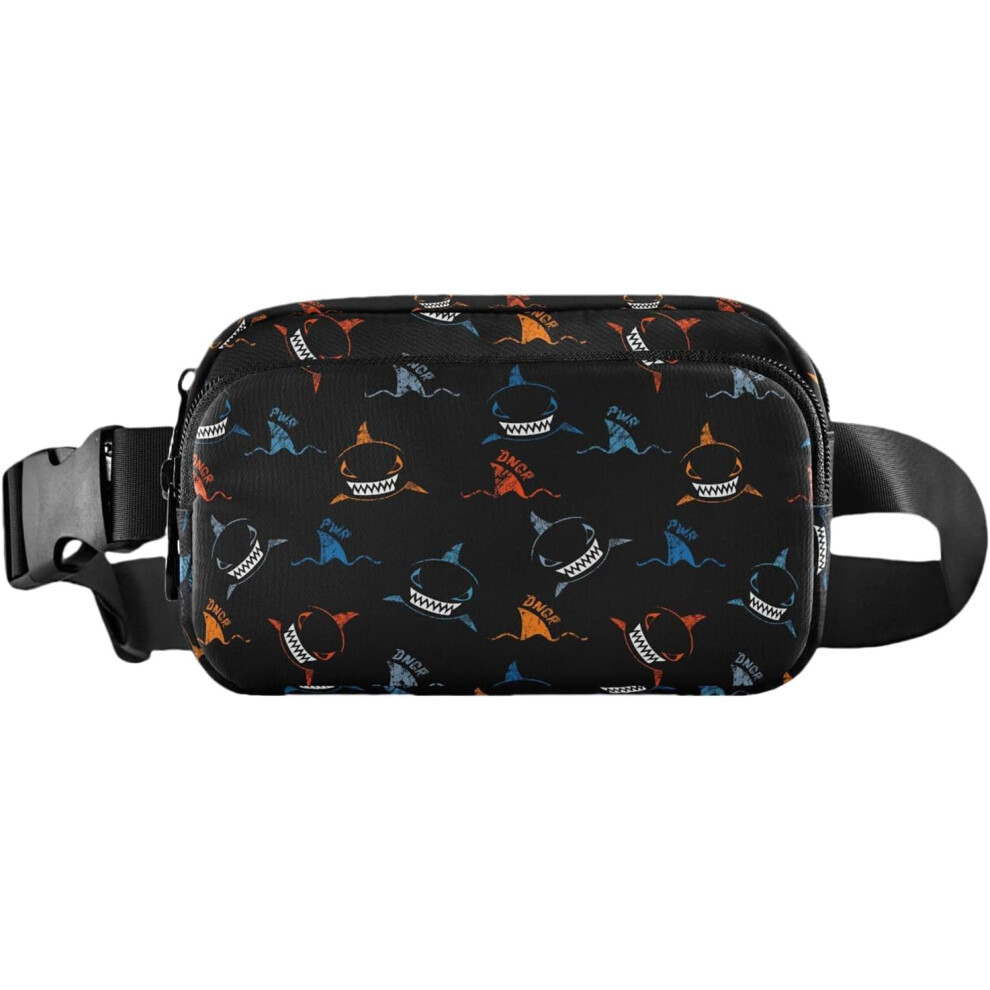 (D) Waist Bag for Women - Reflective Strip Adjustable Mens Waist Pack | Versatile Compact Belt Purse for Travel Running Hiking Workout Cycling