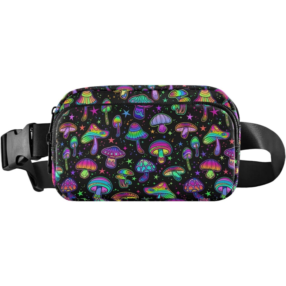 (C) Waist Bag for Women - Reflective Strip Adjustable Mens Waist Pack | Versatile Compact Belt Purse for Travel Running Hiking Workout Cycling