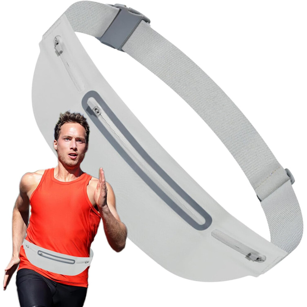(Gray) Waist Fanny Pack - Running Fanny Pack for Phone,Multifunctional Belt Pouch for Climbing Camping Jogging Traveling Dog Walking