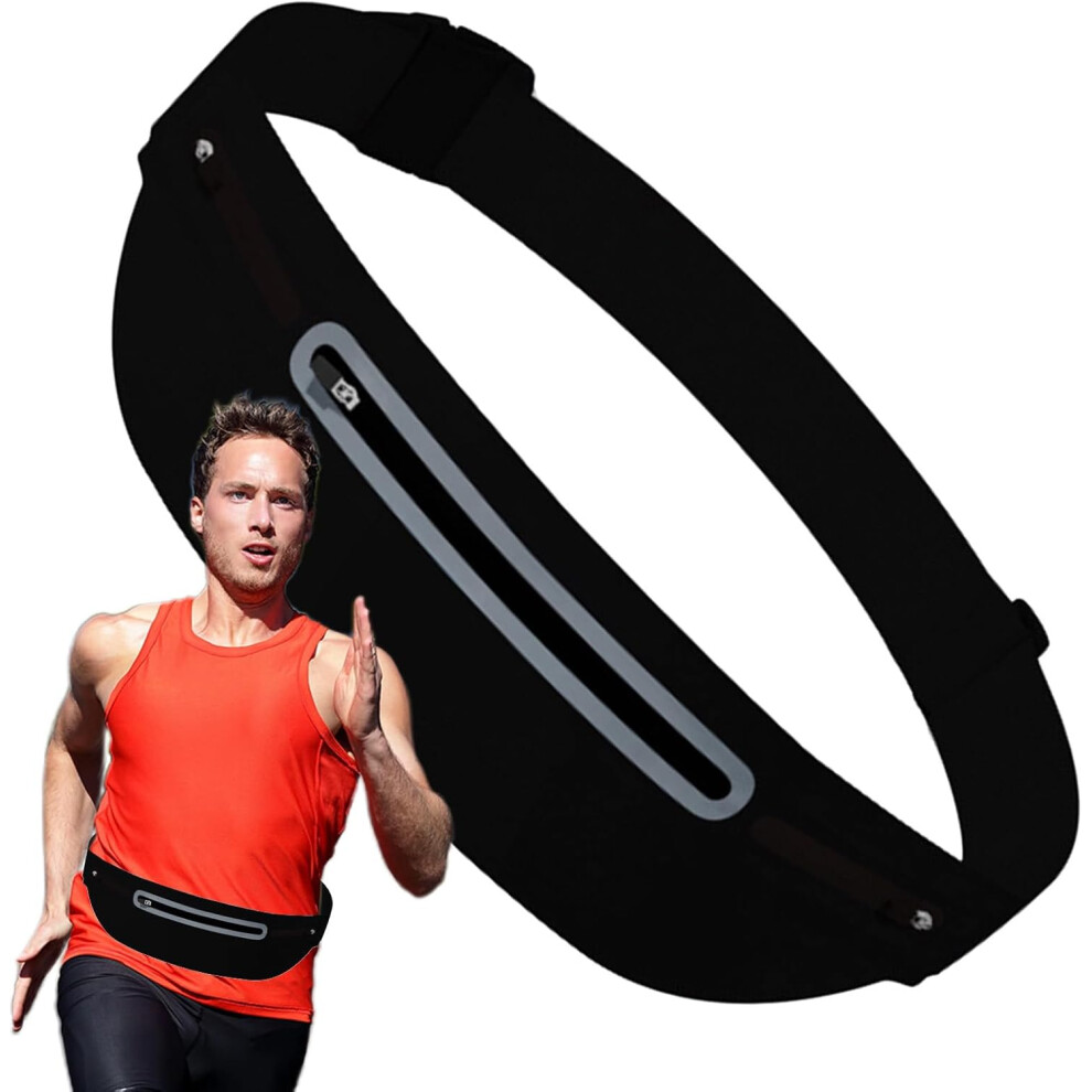 (Black) Waist Fanny Pack - Running Fanny Pack for Phone,Multifunctional Belt Pouch for Climbing Camping Jogging Traveling Dog Walking