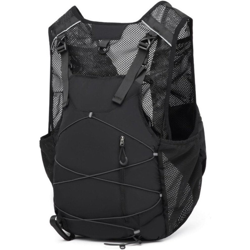 (Black) Sport Chest Bag - Cycling Water Vest | Water Resistant with Built-In Phone Holder, Extra Storage for Workouts, Cycling
