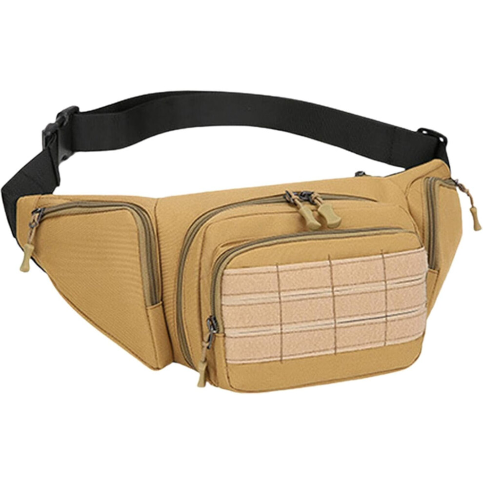 (Khaki) Hip Bag for Men | Portable Fanny Pack Hip Belt | Multifunctional Fly Fishing Waist Packs, Mens Fanny Bag, Utility Hip Pack for Men Women