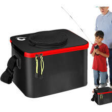 (30cm (Without Portable)) Portable Fishing Bucket | Live Fish Lures Bucket - EVA Folding Fish Container Portable Water Resistant for Outdoor Traveling Hiking