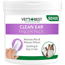 Vet's Best Ear Relief Finger Wipes | Ear Cleansing Finger Wipes for Dogs | Sooths & Deodorizes | 50 Disposable Wipes