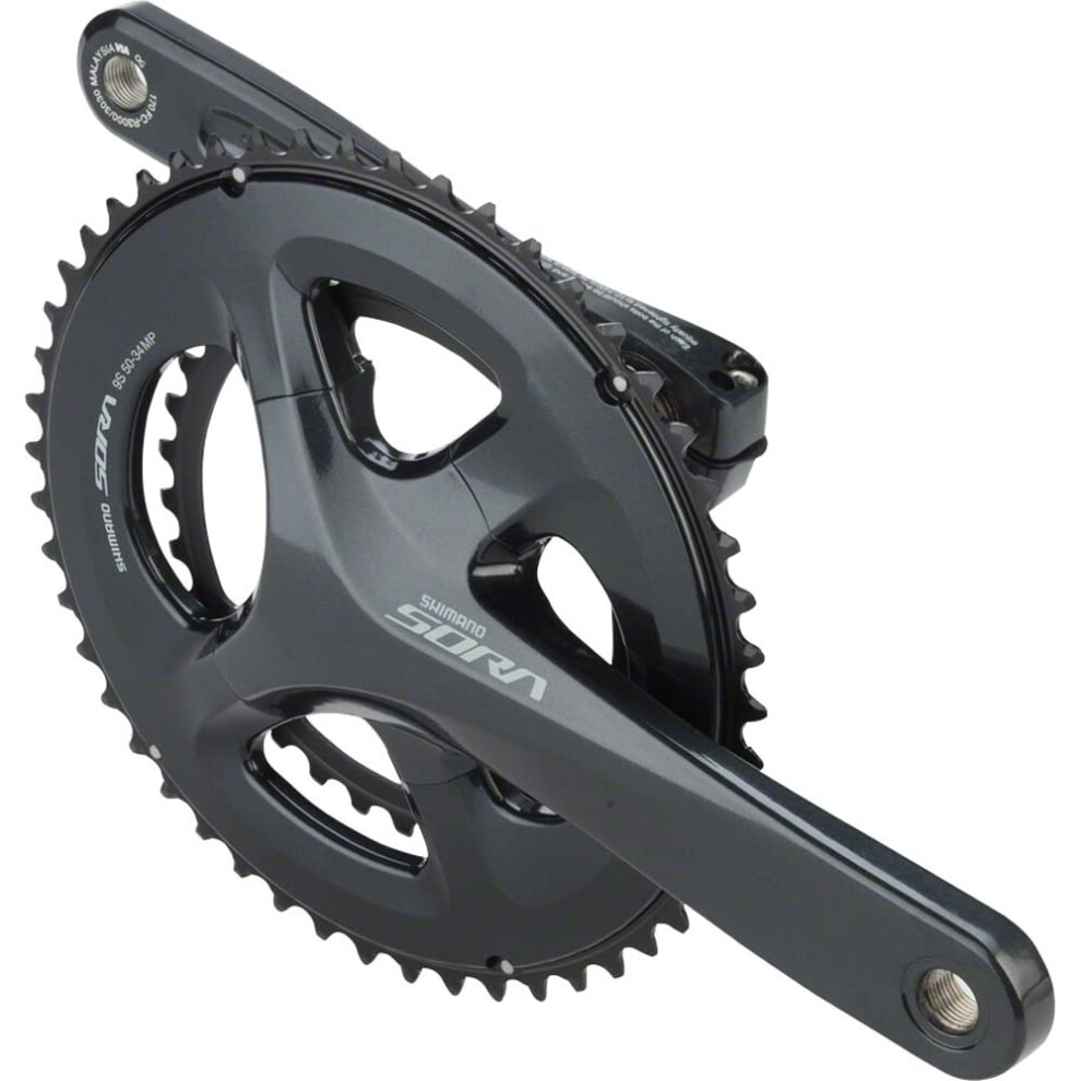 Shimano Sora Fc-R3000 Crankset - 165Mm 9-Speed 50/34T 110 Asymmetric Bcd Hollowtech Ii Spindle Interface Gray