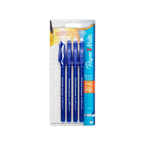 Paper Mate Paper Mate EraserMate Στυλό Μπάλα, Μεσαία Μύτη, Μπλε Μελάνι, 5-Τεμάχια