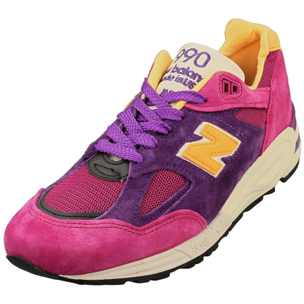 New Balance 990 Made In Usa Mens Fashion Trainers in Purple Yellow - 7.5 UK