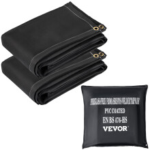 VEVOR Fire Blankets 2 Pack Welding Blankets 6' x 10' Fire Suppression Blanket 1022 F Flame Retardant Blanket Black Fire Emergency Blankets Fiber