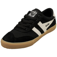 (8) Gola Badminton Womens Fashion Trainers in Black Off White
