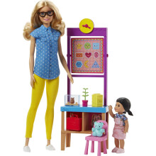 Poup   e Barbie enseignante avec tableau noir     bascule et jouets scolaires (exclusivit    Amazon)