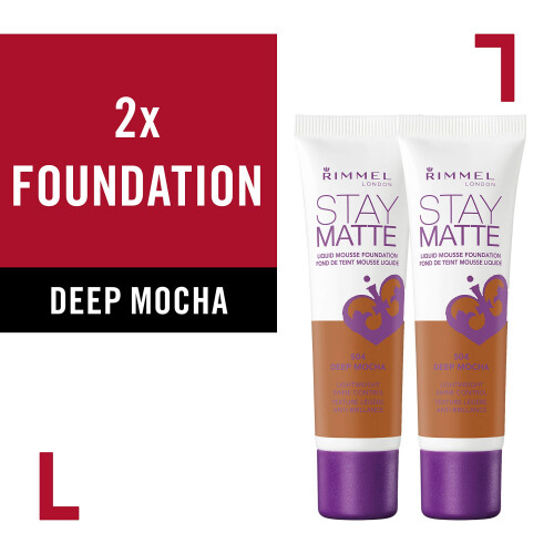 Rimmel Rimmel, Stay Matte Foundation, Deep Mocha 2 Τεμάχια (Συσκευασία 1) 1