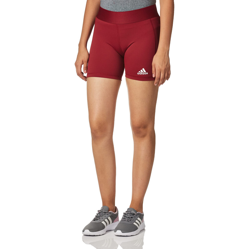 adidas Women's Alphaskin Volleyball 4-Inch Short Tights Team Burgundy/White S3