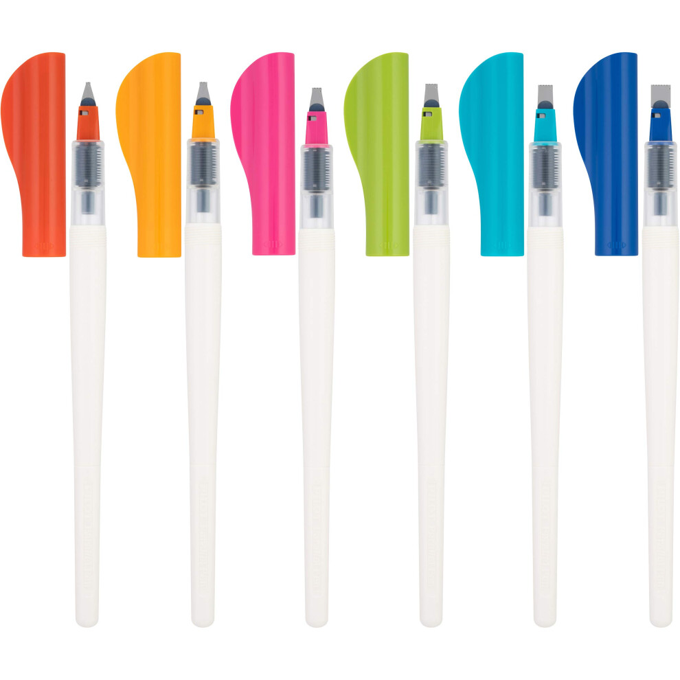 PILOT Parallel Caligraphy Pens  Assorted Point Sizes and Colors  6 Count (12722)