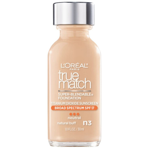 L’Oréal Paris L'Oreal Paris Makeup True Match Super-Blendable Liquid Foundation, Natural Buff N3, 1 Fl Oz,1 Count