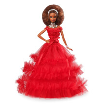 Poup e Barbie Holiday 2018 30e anniversaire avec l gante robe rouge et accessoires