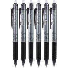PILOT FriXion Ball Clicker Erasable Gel Ink Indragbar penna Extra Finpunkt 0,5 mm 6 Count (svart)