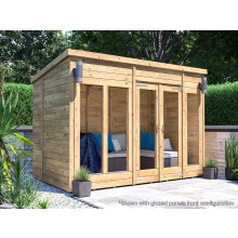 Summerhouse 3m x 1.8m Modular Pent Fully Pressure Treated Superfelt RagePanda - Dunster House