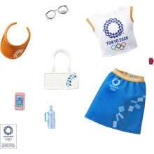 Barbie Storytelling Fashion Pack de vetements de poupee inspire par les Jeux olympiques Tokyo 2020: jupe superieure et 6 accessoires pour Barbie