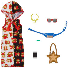 Barbie Storytelling Fashion Pack de vtements de poupe inspir de Super Mario: robe sweat et 6 accessoires pour Barbie Dolls Gift pour 3 8 ans