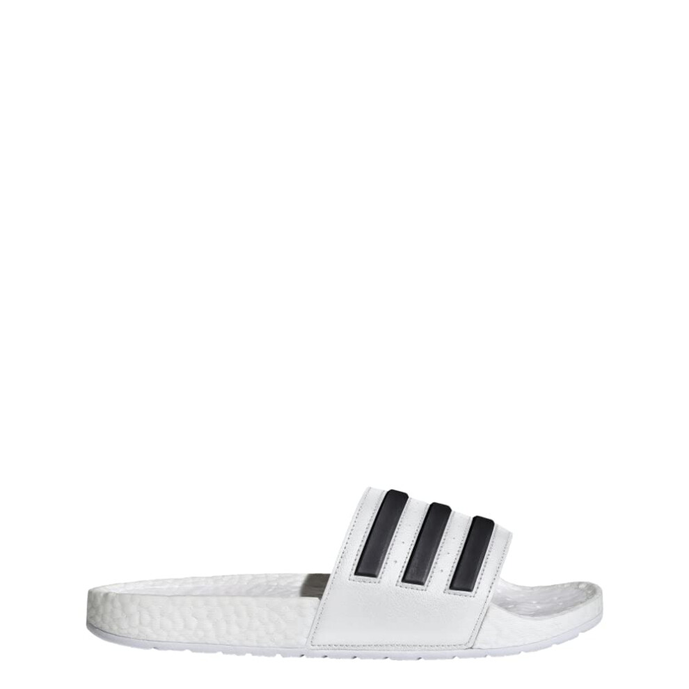 adidas Unisex Adilette Boost Slides Sandal  White/Black/White  9 US Men