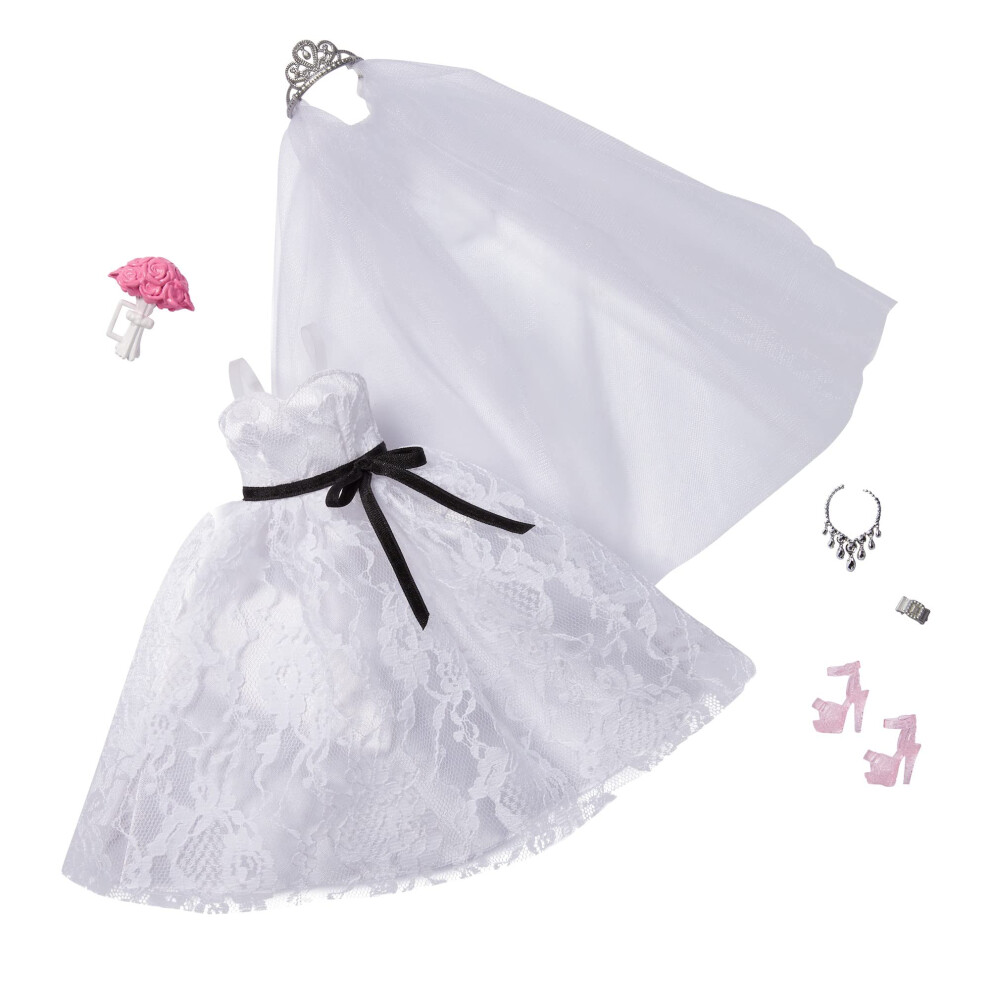 Barbie Fashion Pack: Bridal Outfit Doll With Wedding Dress, Veil, Shoes, Necklace, Bracelet & Bouquet, Gift For Kids 3 To 8 Years Old