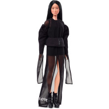 Barbie Tribute Collection Vera Wang Doll Wearing Black Romper and Chiffon Dress with Doll Stand & Certificate of Authenticity Gift for Collectors