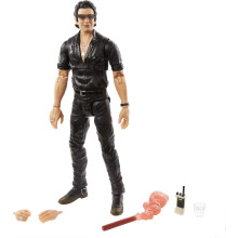 Jurassic World Amber Collection Dr. Ian Malcolm 6-in Action Figure Swappable Hands Movie-Inspired Radio Flare & Water Cup Accessories Collectible