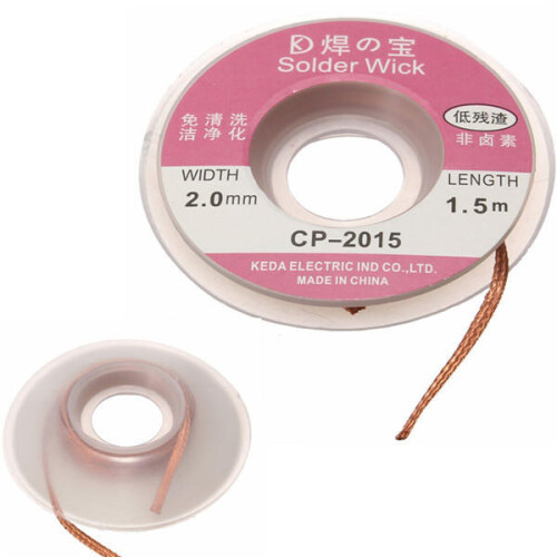 4pcs 1.5mx2mm Solder Wire Desoldering Braid Solder Remover Copper Wick Spool Wire Cable 1
