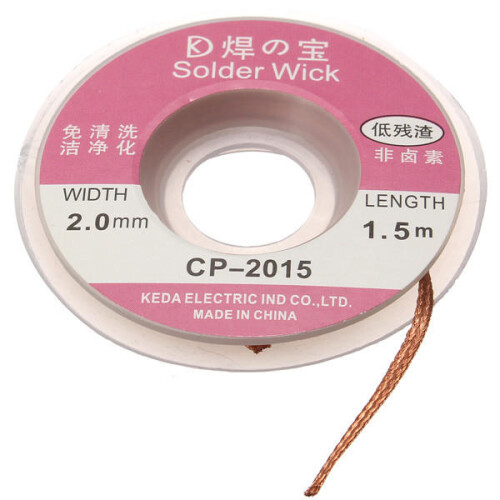 4pcs 1.5mx2mm Solder Wire Desoldering Braid Solder Remover Copper Wick Spool Wire Cable 2