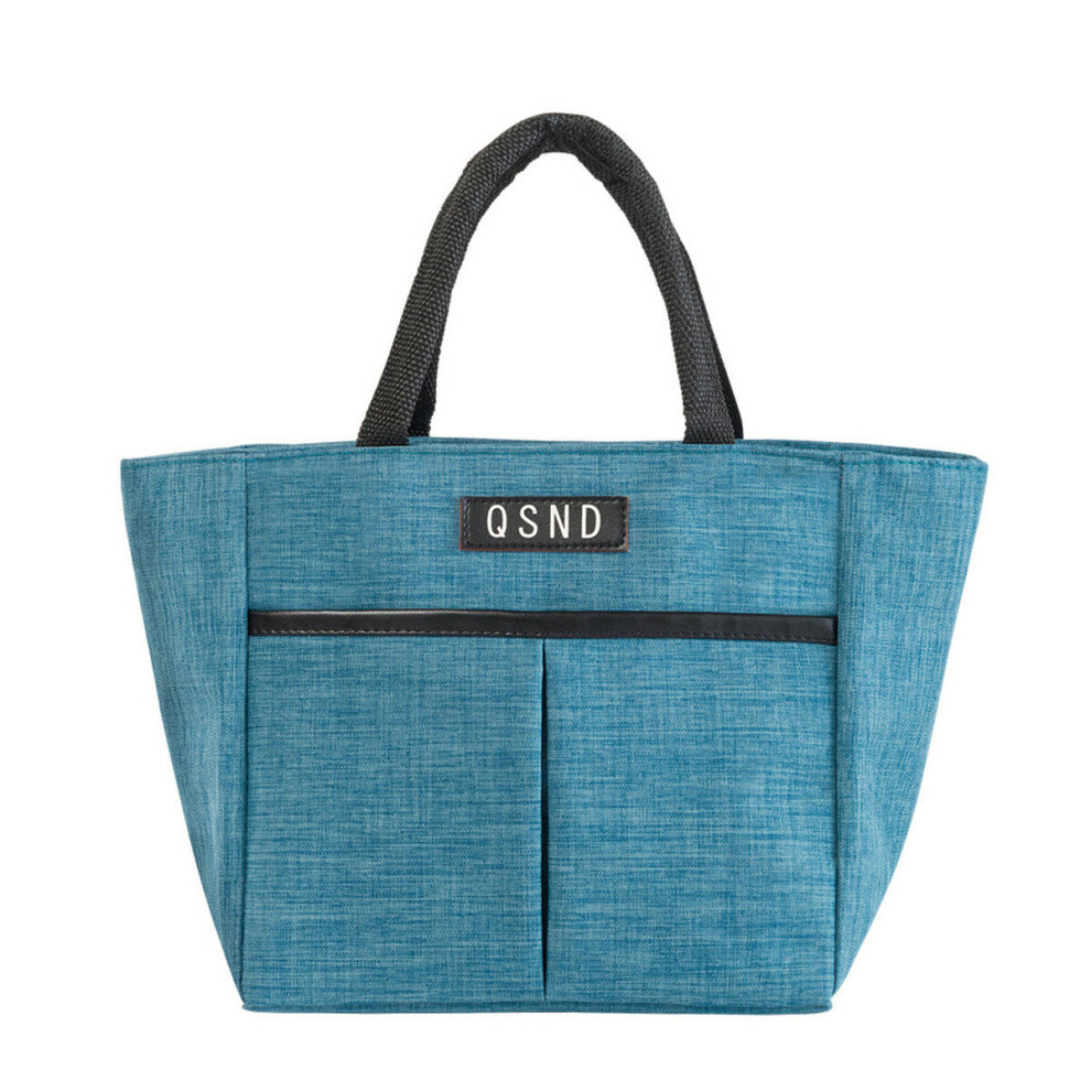 (Blue) Portable Insulated Lunch Bag Lunch Container Cooler Bag Kids Lunch Box Thermal Case Pouch School Food Box