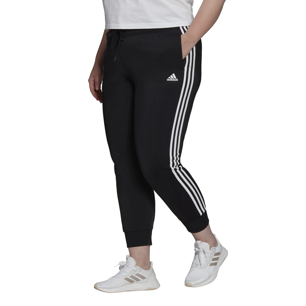 adidas womens Essentials Warm-up Slim Tapered 3-stripes Tracksuit Bottoms Pants  Black  X-Large 31 Inseam US