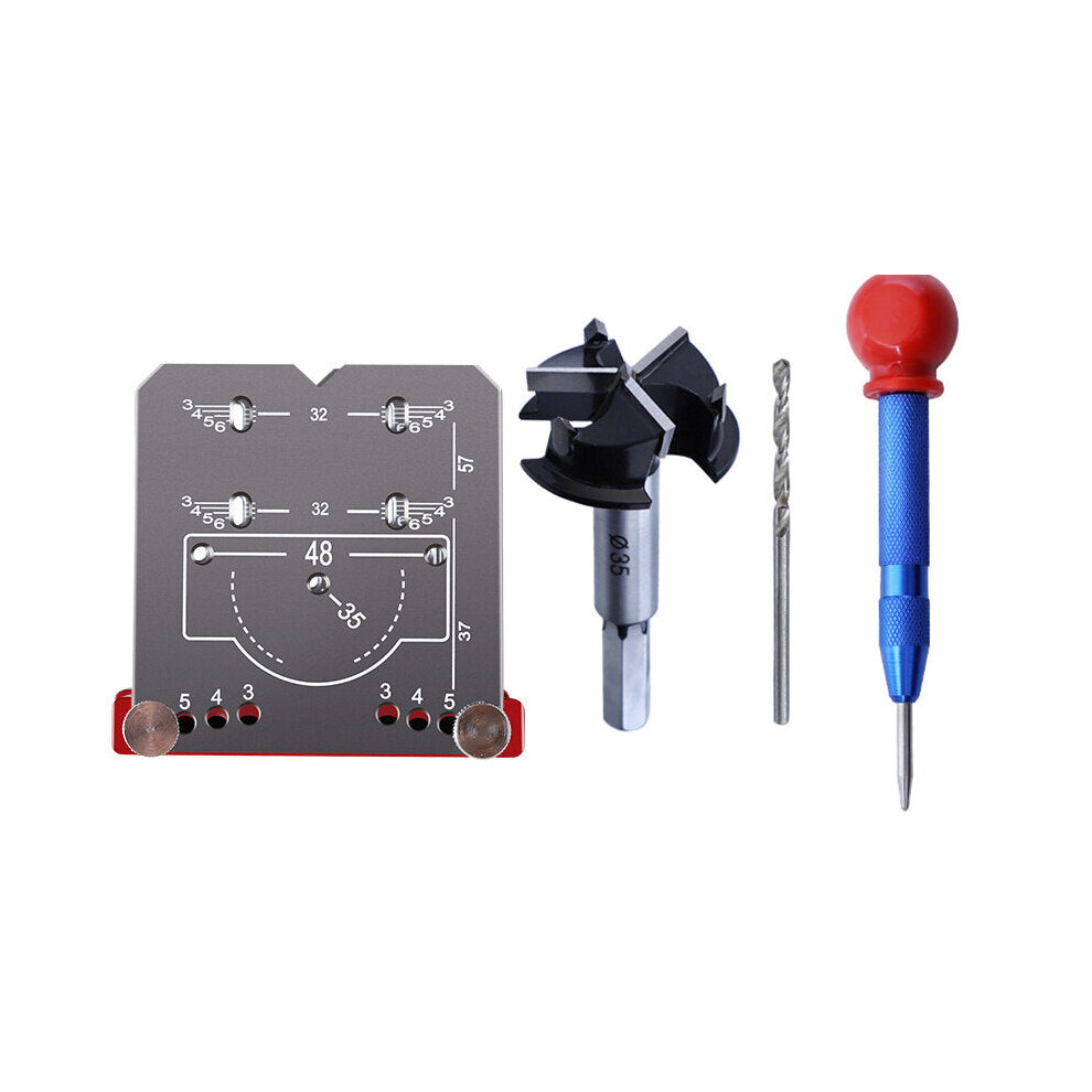 (H05B) 35mm Aluminum Alloy Hinge Jig for Concealed Hinges - Accurate Drill Guide Locator for Cabinet Door Installation