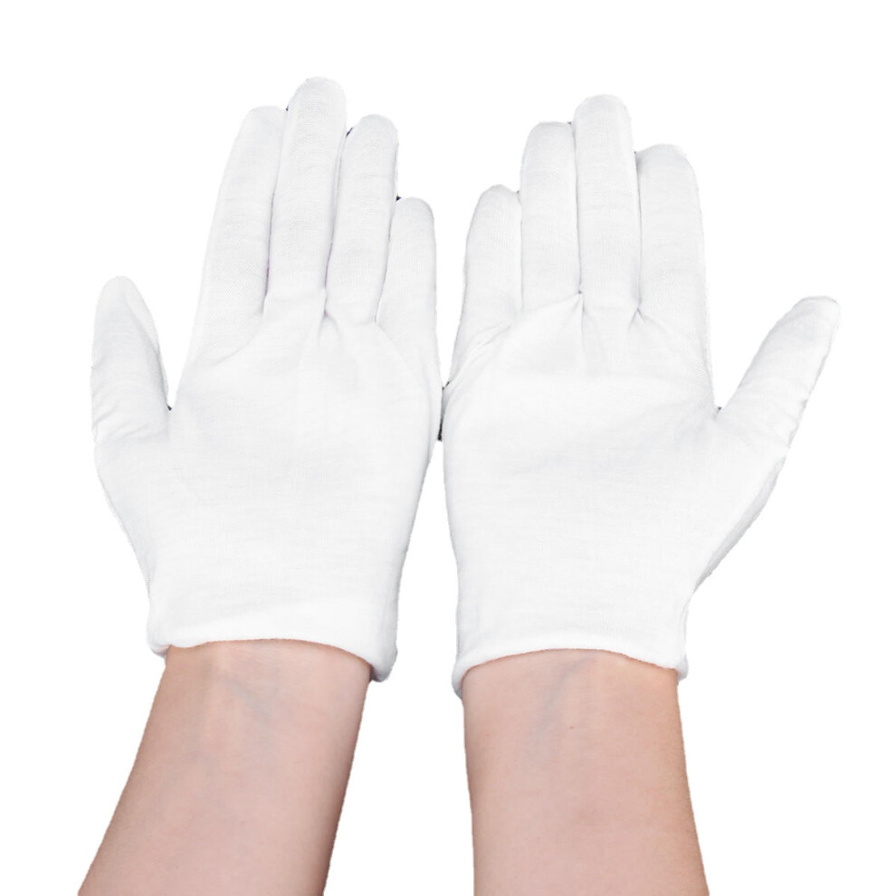 12 Pairs Non-Slip Work Gloves Etiquette Cooling Gloves Workshop Labor White 8727971656341
