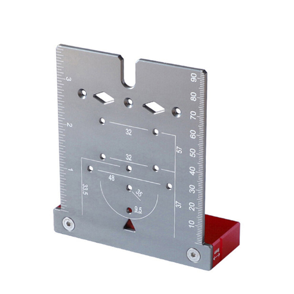 (#A) 3-in-1 Punch Locator Board for Marking, Positioning & Line-Drawing - Durable Aluminum Alloy, Portable for Woodworking