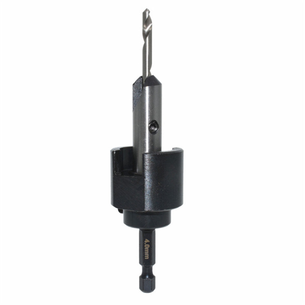 (4Mm) 4Mm/5Mm Countersink Bit Set For Woodworking - Hex Shank Drill Bits With Adjustable Depth & Chamfering Function 1138392773079