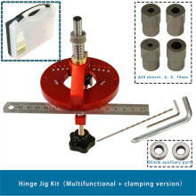 (C) 35mm Chain Hole Locator Punch Jig for Woodworking - Durable Aluminum Alloy Tool for Hinge Installation & DIY Projects