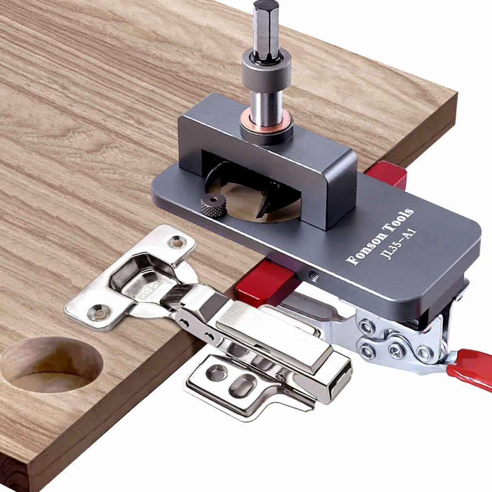 Premium Aluminum Concealed Hinge Jig - Adjustable, Precision Drilling, Multiple Offsets for Cabinet Making, Easy Setup