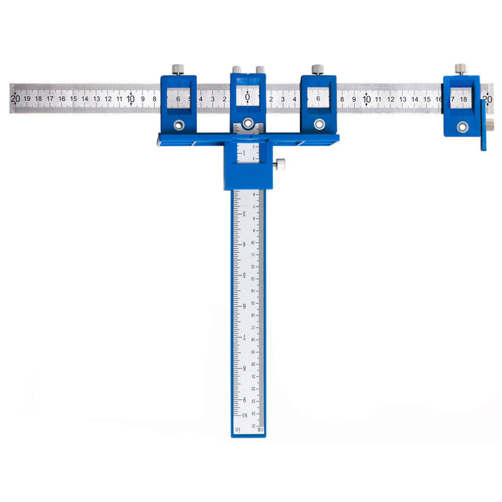 Adjustable Cabinet Hardware Jig Tool with Ruler, Portable Design, Durable ABS & Steel, Accurate Drilling, Complete Set