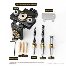 (A) Three-in-One Woodworking Locator Tool - Durable 6061 Aluminum, Precision Markings, Clamping Range 0-52mm, Multiple Drill Sizes