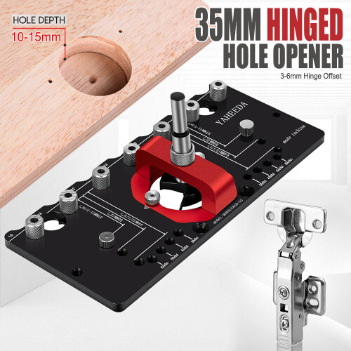 Adjustable Hinge Punch Locator Kit with 35mm Hole Opener, Drill Bits & Positioning Tools for Precise Installations 2