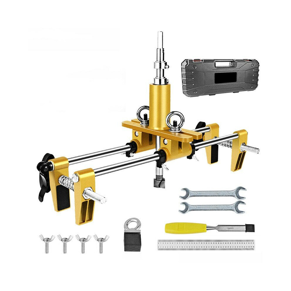 Jig Kit for Door Lock Mortiser - Metal Bracket, Drilling Rig, Tool Heads, Wrenches, Easy Operation, Lightweight, 11 lb