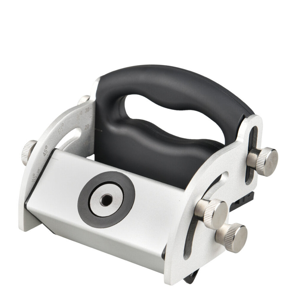 (Silver) Adjustable Pocket Hole Jig, Aluminum Alloy & Carbon Steel, 0-90 Angle, M6/M8/M10/M12 Drill Sleeves, 1 Piece