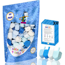 The Dreidel Company Chanuka Niebiesko-bialy plastikowy, pastelowy dreidel dla dzieci upominki na przyjecia dla chlopcw i dziewczat (opakowanie 100 s