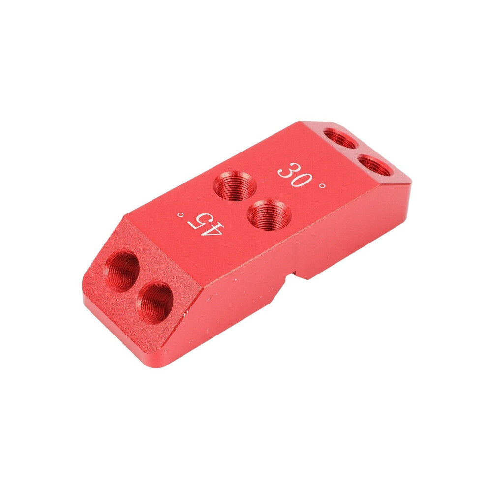 (Without Drill Bits) Multifunctional Multi-Angle Hole Puncher for Woodworking - 30, 45, 90 Angles, 4 Sizes, Durable Aluminum Alloy, Red