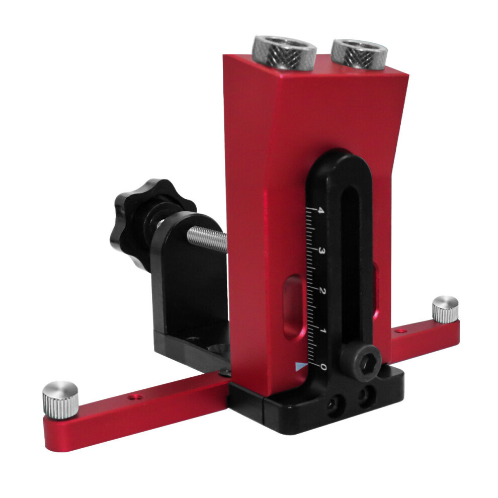 (A) Oblique Holes Pocket Hole Jig with Clamp, Adjustable Woodworking Drill Guide & Dowel Locator, 9.5mm Bit Included