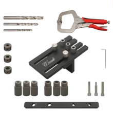 (#B) Precision Hole Driller Tool - Durable Aluminum & Stainless Steel, Micro-Adjustment, 2-in-1 for Woodworking Projects
