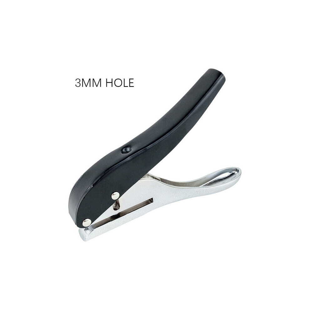 (3MM) Silver Metal Handheld Hole Puncher - 3mm/8mm Hole Size, Ideal for Paper, Not for PVC Over 2.0MM Thickness