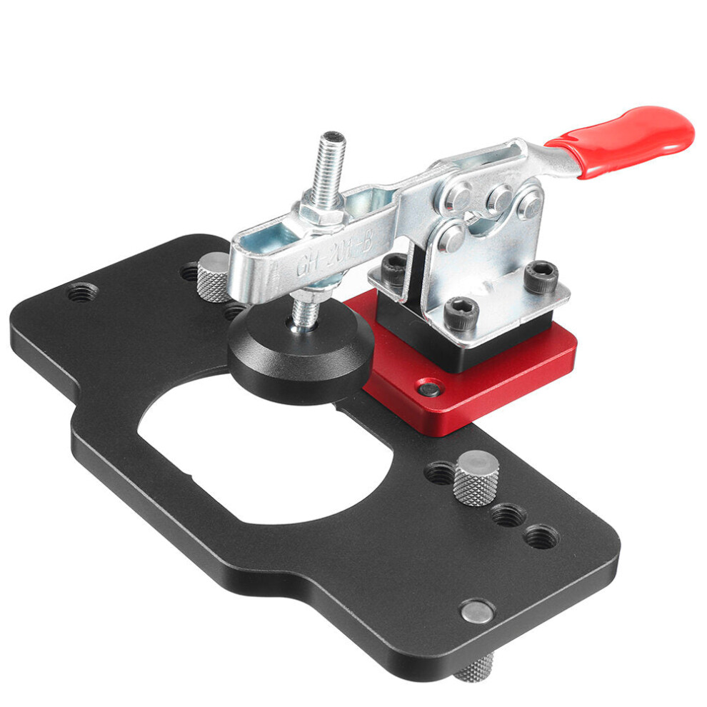 (#A) Aluminum Alloy 35MM Hinge Boring Drill Guide Jig with Clamp for Woodworking Cabinet Door Installation